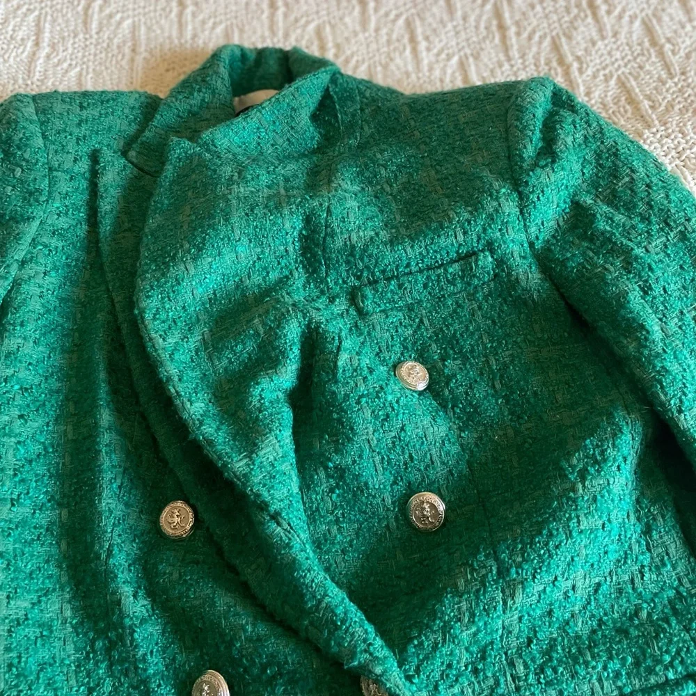 ZARA BUTTON TEXTURED WEAVE BLAZER - Picture 7 of 16